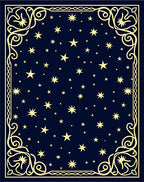 Cosmic Starry Night Celestial Border Rug