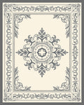 Antique Cream Floral Medallion Border Rug