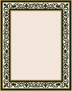 Elegant Ivory Scrollwork Vine Border Rug