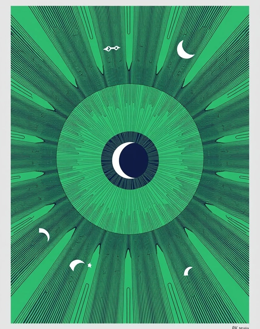 Emerald Green Celestial Eye Rug