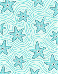 Aqua Seashell Swirl Starfish Rug