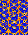 Vibrant Blue Yellow Starburst Medallion Rug