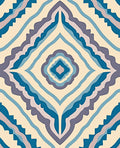 Vibrant Blue Diamond Layered Rug