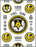 Gold Yellow Emblem Collage Rug