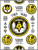 Gold Yellow Emblem Collage Rug