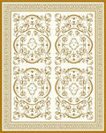 Antique Gold Floral Oval Medallion Rug