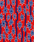 Red Blue Exploding Star Geometric Rug