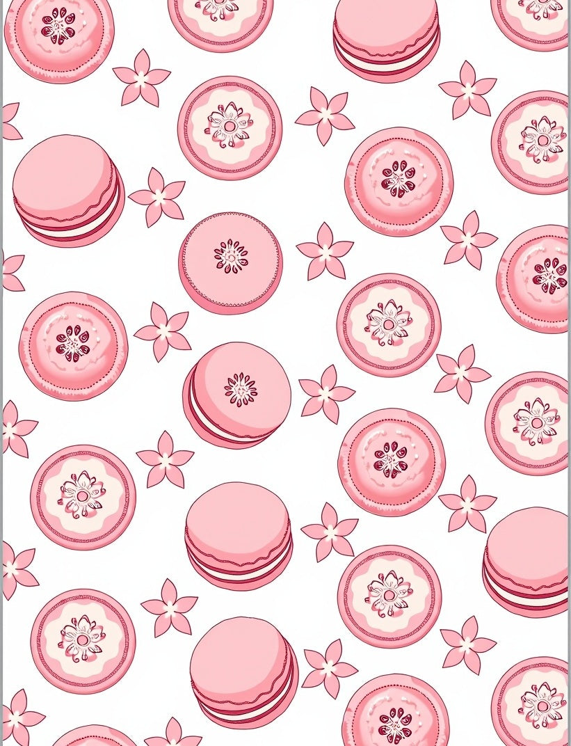Sweet Pink Macaron Flower Cluster Rug