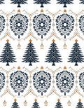 Deep Blue Christmas Tree Medallion Rug