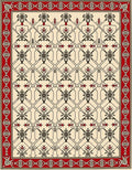 Cream Red Floral Lattice Traditional Rug