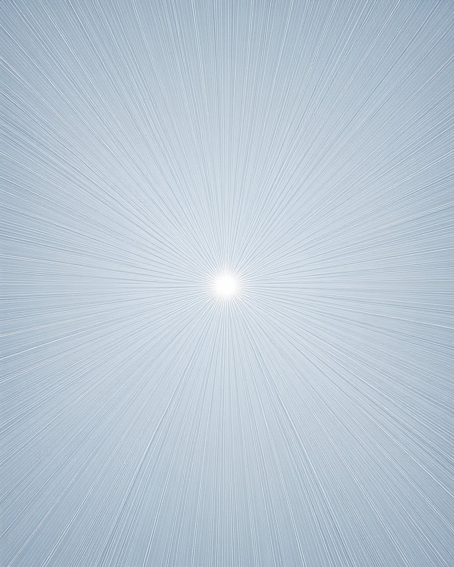 Pale Blue Sunburst Radial Lines Rug