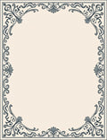 Elegant Black Vine Scroll Border Rug
