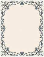 Elegant Black Vine Scroll Border Rug