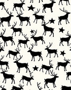 Black Reindeer Star Silhouette Rug