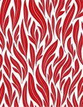 Red Abstract Leafy Swirl Rug