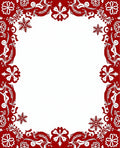 Crimson Snowflake Festive Border Rug