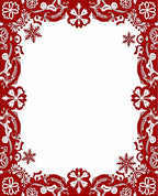 Crimson Snowflake Festive Border Rug