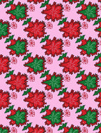 Vibrant Red Green Floral Burst Rug