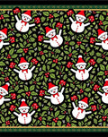 Charming Snowman Holly Berry Holiday Rug