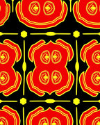 Red and Yellow Ochre Figurative Rug