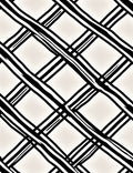 Bold Black Lattice Cream Rug