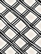 Bold Black Lattice Cream Rug