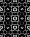 Black White Geometric Floral Medallion Rug