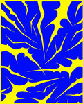 Bold Blue Yellow Abstract Splatter Rug