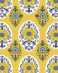 Golden Yellow Floral Medallion Rug