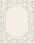 Elegant Gray Scrollwork Frame Rug