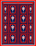 Bold Red Geometric Emblem Rug