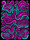 Vibrant Pink Teal Swirls Abstract Rug