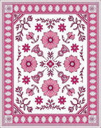 Pink Floral Vine Arrangement Rug