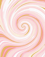 Pink Gold Swirl Marbling Rug