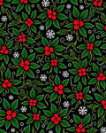 Classic Red Poinsettia Snowflake Garland Rug