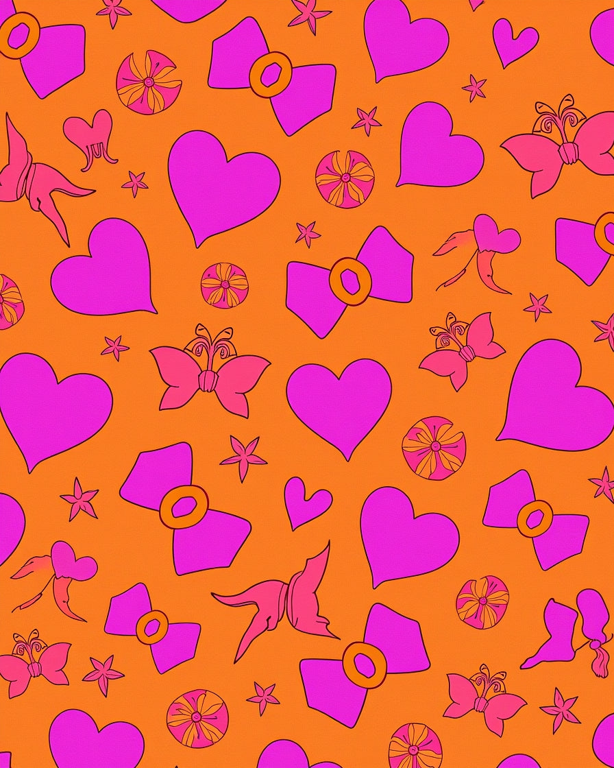Love Hearts Butterflies And Bows Rug