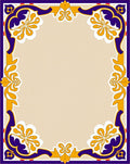 Traditional Purple Golden Floral Border Rug