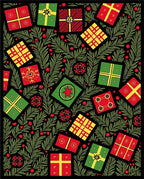 Red Green Yellow Presents Christmas Eve Rug