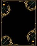 Elegant Gold Green Leaf Heart Border Rug