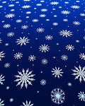 Deep Blue White Snowflake Scatter Rug