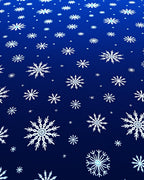 Deep Blue White Snowflake Scatter Rug