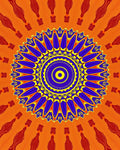 Vibrant Orange Blue Yellow Mandala Rug