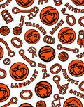 Bold Orange Circular Animal Graphic Rug