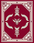 Crimson Ivory Heraldic Winged Crest Rug