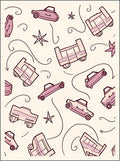 Retro Pink Vehicles Whimsical Swirl Rug