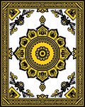 Sunburst Yellow Black Medallion Harmony Rug