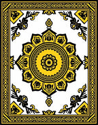 Sunburst Yellow Black Medallion Harmony Rug