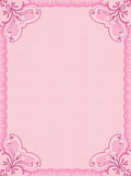 Pink Floral Corner Scroll Frame Rug