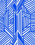 Modern Blue White Geometric Illusion Rug