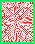 Vibrant Red Wavy Lines Modern Rug